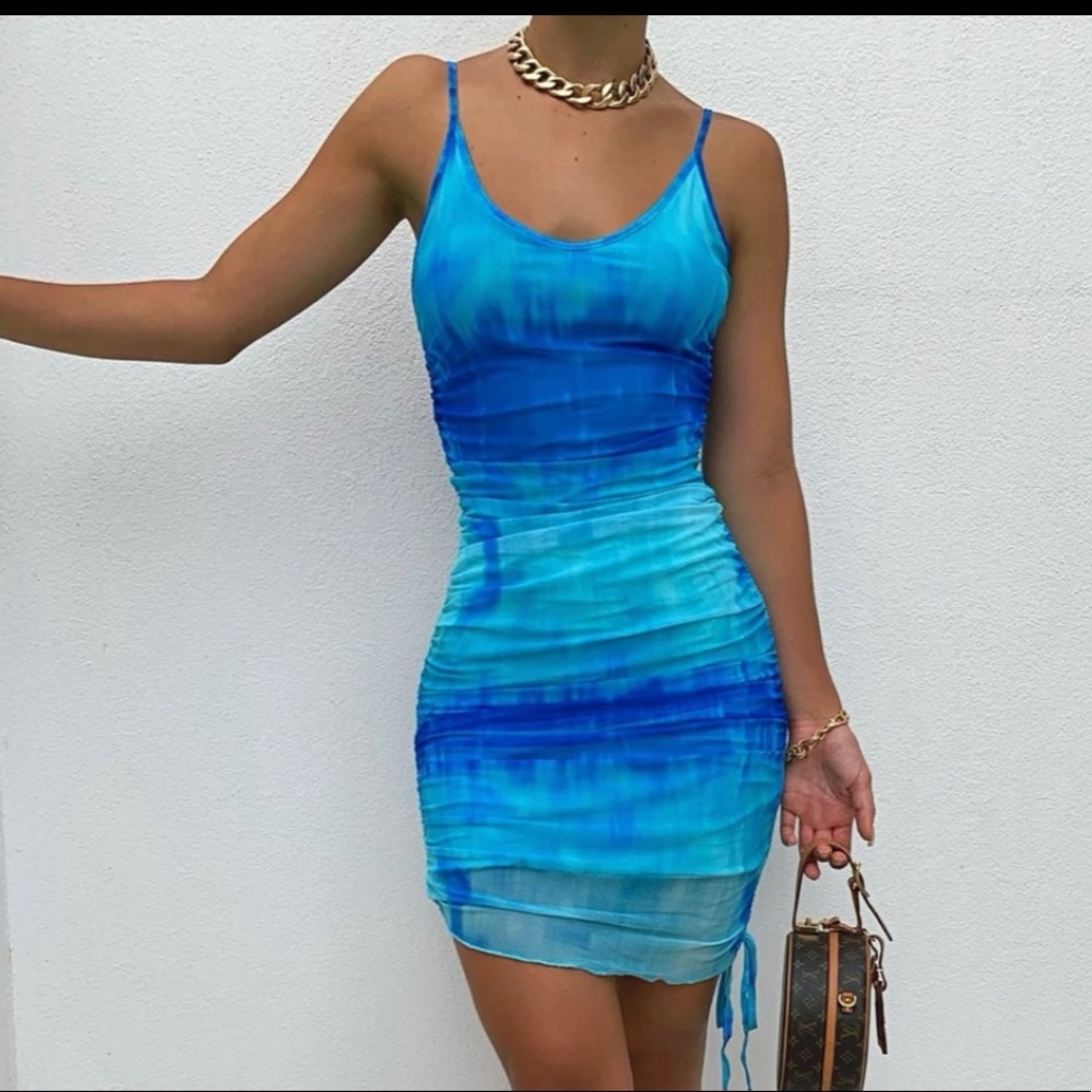 Tiger Mist Kayley Blue Tie Dye Dress